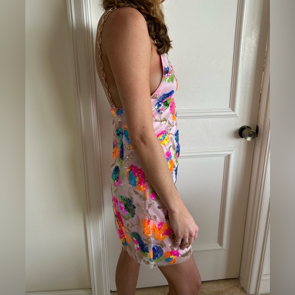 Pink & sequin dress🧡💛💚🩷🩵 - Picture 4 of 8